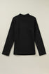 Mock Neck Thermal Lined Stretch Long Sleeve Tee