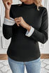Mock Neck Thermal Lined Stretch Long Sleeve Tee