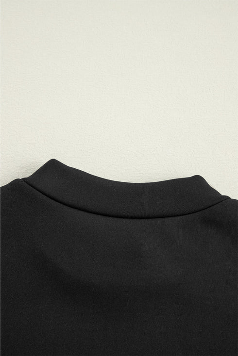 Mock Neck Thermal Lined Stretch Long Sleeve Tee