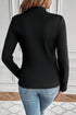 Mock Neck Thermal Lined Stretch Long Sleeve Tee