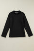 Mock Neck Thermal Lined Stretch Long Sleeve Tee
