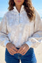 Modern Abstract Camouflage Quarter Zip Drop Shoulder Sweatshirt