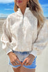 Modern Abstract Camouflage Quarter Zip Drop Shoulder Sweatshirt