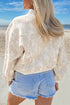 Modern Abstract Camouflage Quarter Zip Drop Shoulder Sweatshirt