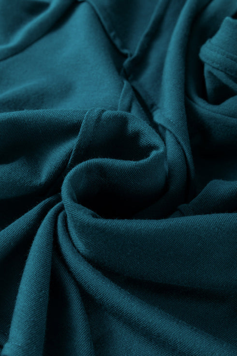 Modern Asymmetric Panel Geometric Seamed Short Sleeve Top