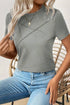 Modern Asymmetric Panel Geometric Seamed Short Sleeve Top