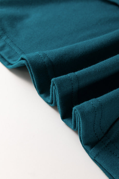 Modern Asymmetric Panel Geometric Seamed Short Sleeve Top