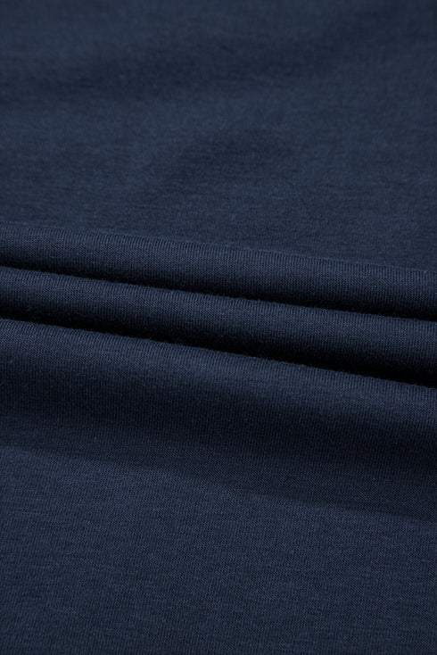 Modern Asymmetric Panel Geometric Seamed Short Sleeve Top