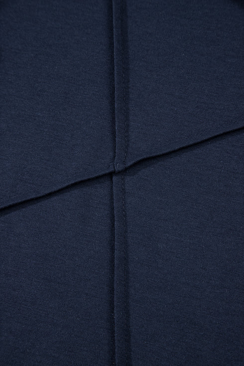 Modern Asymmetric Panel Geometric Seamed Short Sleeve Top