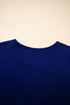 Modern Asymmetric Seam Detail Round Neck Long Sleeve Top