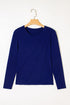 Modern Asymmetric Seam Detail Round Neck Long Sleeve Top