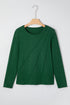 Modern Asymmetric Seam Detail Round Neck Long Sleeve Top