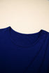 Modern Asymmetric Seam Detail Round Neck Long Sleeve Top