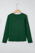 Modern Asymmetric Seam Detail Round Neck Long Sleeve Top