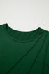 Modern Asymmetric Seam Detail Round Neck Long Sleeve Top