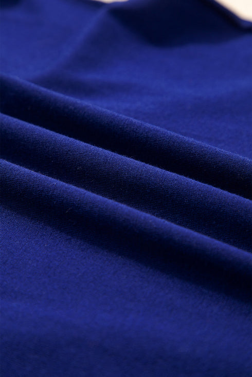 Modern Asymmetric Seam Detail Round Neck Long Sleeve Top
