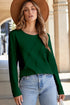 Modern Asymmetric Seam Detail Round Neck Long Sleeve Top