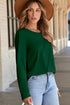 Modern Asymmetric Seam Detail Round Neck Long Sleeve Top