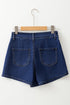 Modern Asymmetric Wrapped Buttoned High Waist Denim Shorts