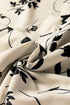 Modern Botanical Print Split Neck Long Sleeve Blouse