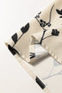 Modern Botanical Print Split Neck Long Sleeve Blouse