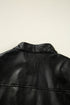 Modern Boxy Faux Leather Button Front Jacket