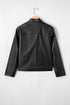 Modern Boxy Faux Leather Button Front Jacket