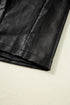 Modern Boxy Faux Leather Button Front Jacket