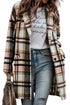 Modern Button Up Lapel Print Plaid Shacket