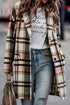 Modern Button Up Lapel Print Plaid Shacket