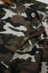Modern Camouflage Print Distressed Wide Leg Denim Pants