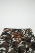 Modern Camouflage Print Distressed Wide Leg Denim Pants