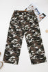 Modern Camouflage Print Distressed Wide Leg Denim Pants