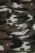 Modern Camouflage Print Distressed Wide Leg Denim Pants