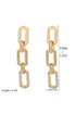 Modern Chain Link Rhinestone Plated Stud Earrings