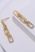 Modern Chain Link Rhinestone Plated Stud Earrings