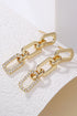 Modern Chain Link Rhinestone Plated Stud Earrings