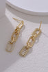 Modern Chain Link Rhinestone Plated Stud Earrings