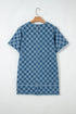 Modern Checkered Frayed Hem Denim Mini Dress
