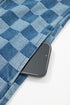 Modern Checkered Frayed Hem Denim Mini Dress
