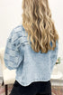 Modern Checkered Pattern Patchwork Denim Jacket
