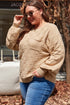 Modern Checkered Pattern Textured Knit Sweater