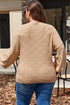 Modern Checkered Pattern Textured Knit Sweater