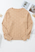 Modern Checkered Pattern Textured Knit Sweater