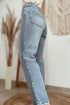 Modern Classic Slightly Distressed Straight Ankle Denim Jeans