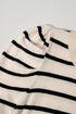 Modern Classic Striped Round Neck Puffed Sleeve Knit Top