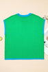 Modern Contrast Trim Short Sleeve Knit Top