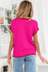Modern Contrast Trim Short Sleeve Knit Top