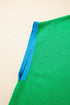 Modern Contrast Trim Short Sleeve Knit Top
