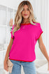 Modern Contrast Trim Short Sleeve Knit Top